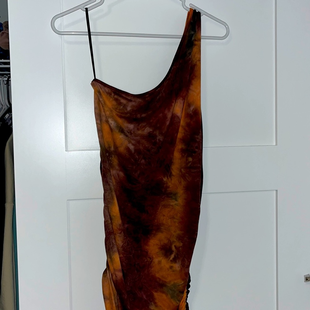 SHEIN curve, one shoulder tie dye dress